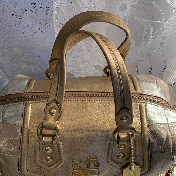 RARE COACH CHEVRON LEATHER AUDREY BAG - Picture 4 of 13